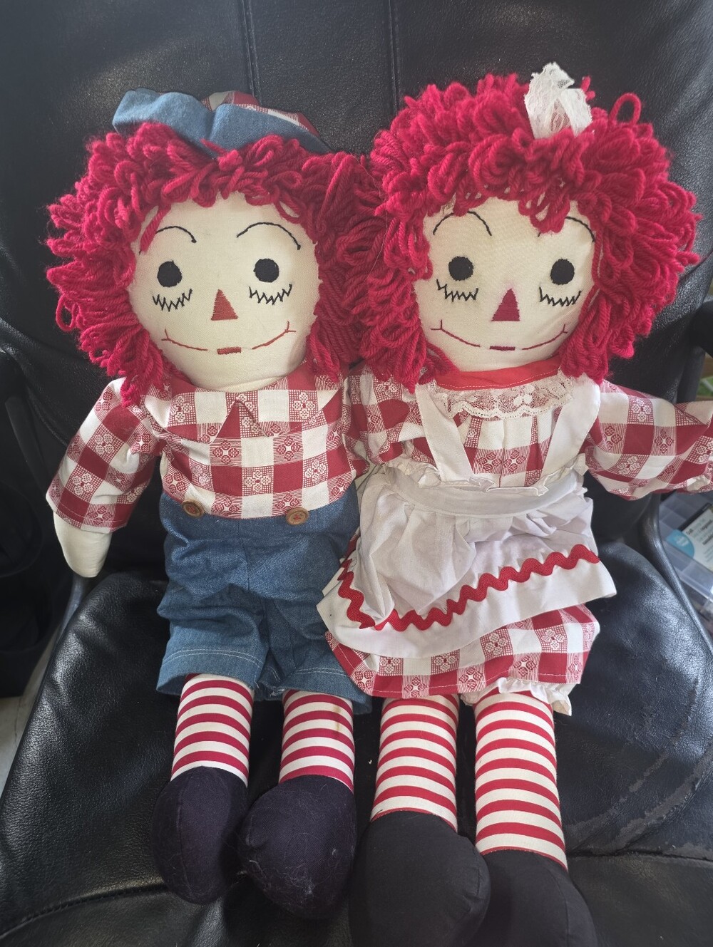 Raggedy ann and Andy doll Lot vintage. 21 Inch Dolls.